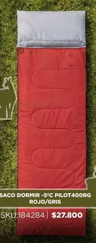 Saco Dormir -5pc Pilot400rg Rojo/gris