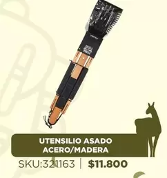 Utensilio Asado Acero/ Madera