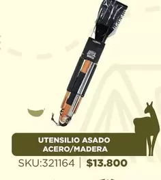Utensilio Asado Acero/ Madera
