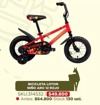 Bicicleta Loton Nino Aro 12 Rojo