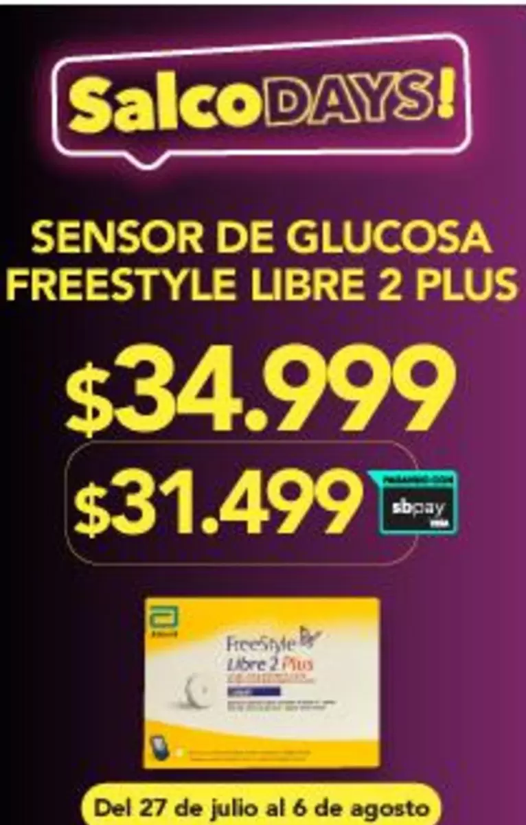 FreeStyle - Sensor De Glucosa Freestyle Libre 2 Plus
