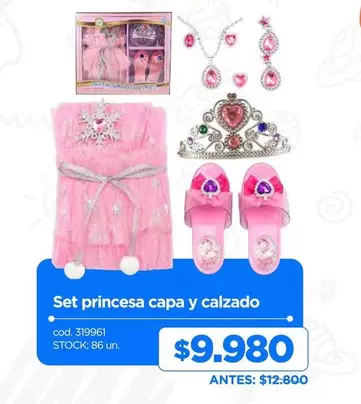 Set Princesa Capa Y Calzado