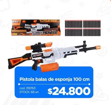 Safety - Pistola Balas De Esponja 100 Cm