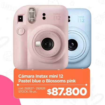 Camara Instax Mini 12 Pastel Blue O Blossoms Pink