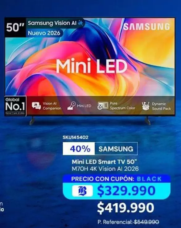 Samsung - Mini Led Smart Tv 50" M70h 4k Vision