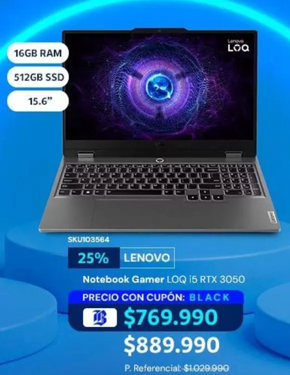 Lenovo - Notebook Gamer LQQQ 15 RTX 3050
