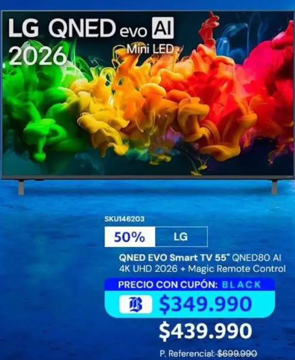LG - QNED Evo Smart TV 55 QNED80 AI