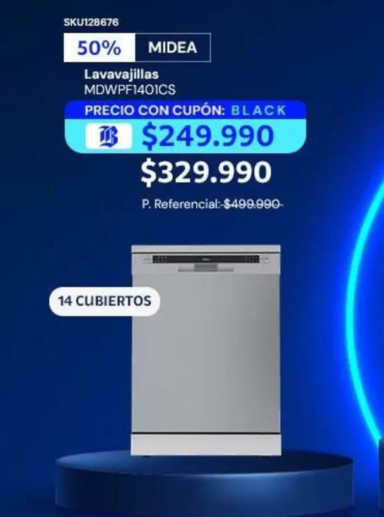 Midea - Lavavajillas Mdwpf4aojcs