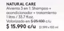Care+ - Alviento 3 En 1 Shampoo + Acondicionador + Tratamiento