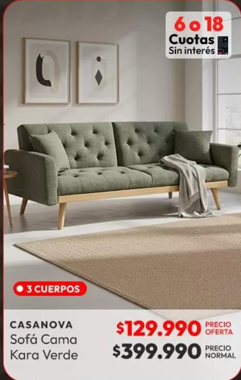 Sofá Cama Kara Verde