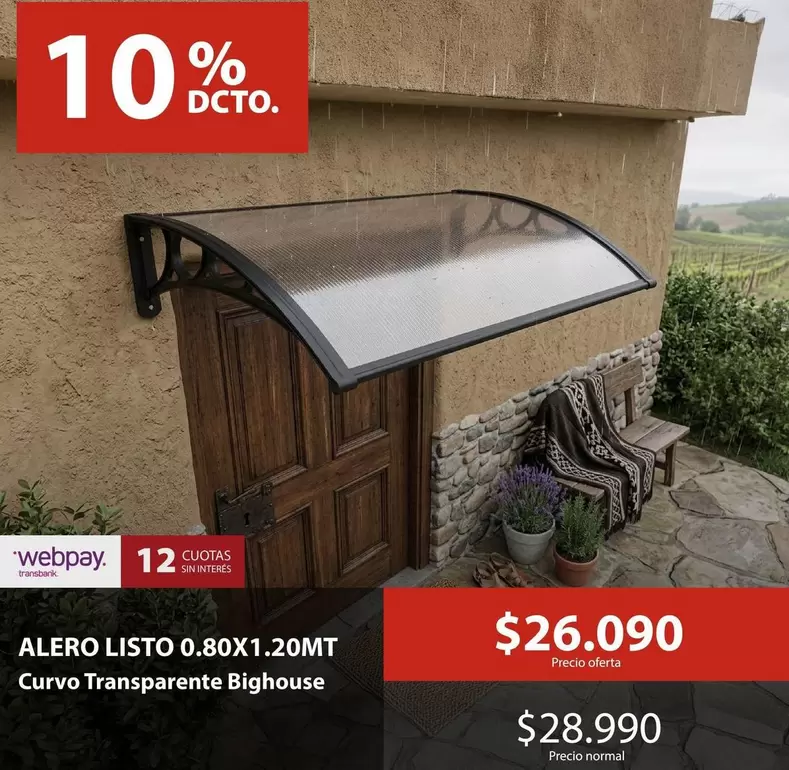 Alero Listo 0.80x120mt