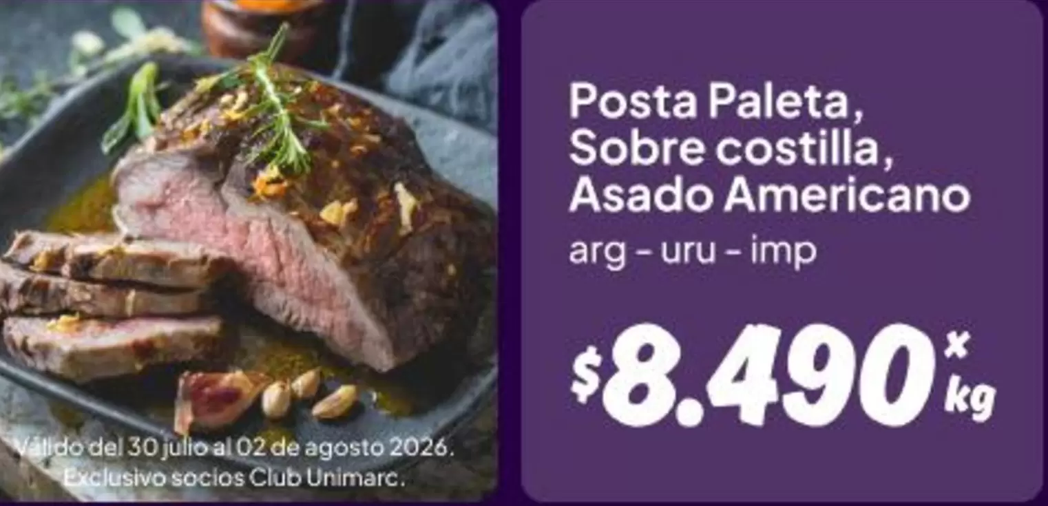 Club - Posta Paleta, Sobre Costilla, Asado Americano