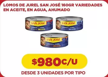 Lomos De Jurel San José 160gr Variedades En Aceite, En Agua, Ahumado