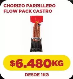 Chorizo Parrillero Flow Pack Castro