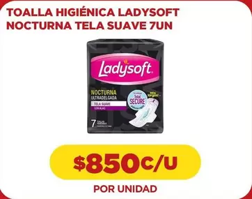 Ladysoft - Toalla Higienica Nocturna Tela Suave 7un