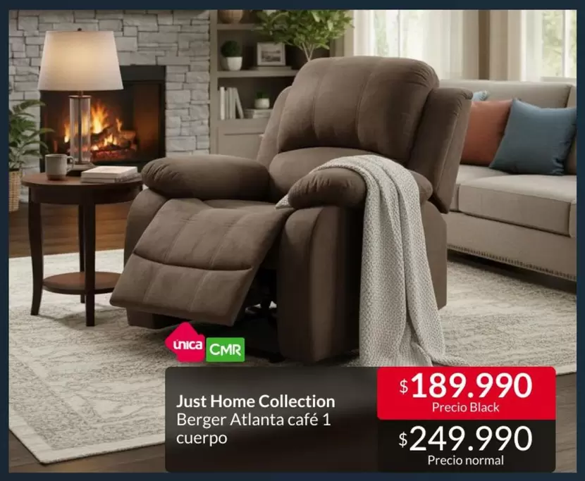 Just Home Collection Berger Atianta Cafe 1 Cuerpo