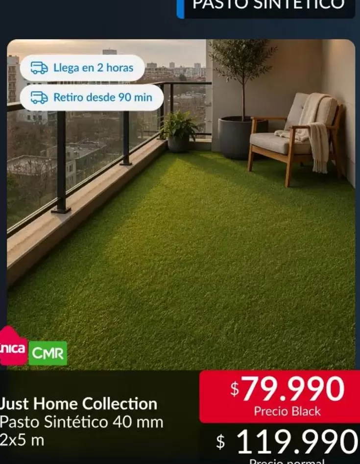 Just Home Collection Pasto Sintético 40 Mm 2x5 M
