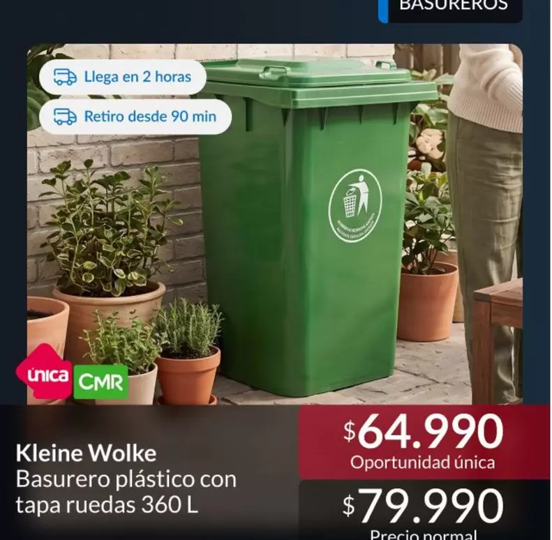 Basurero Plastico Con Tapa Ruedas