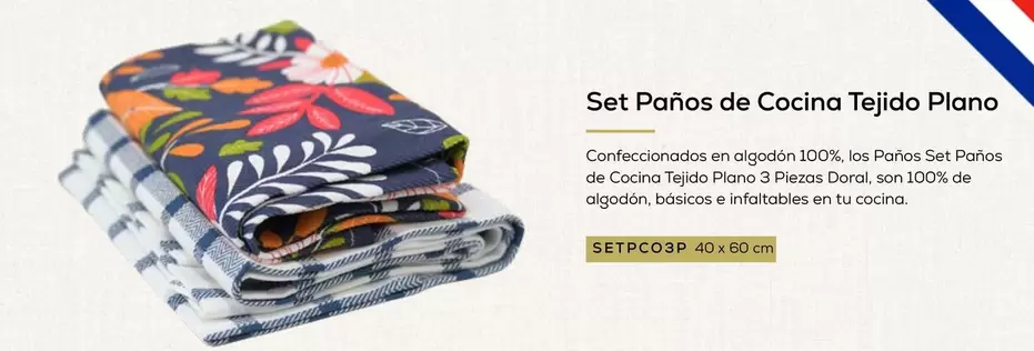 Doral - Set Panos De Cocina Tejido Plano