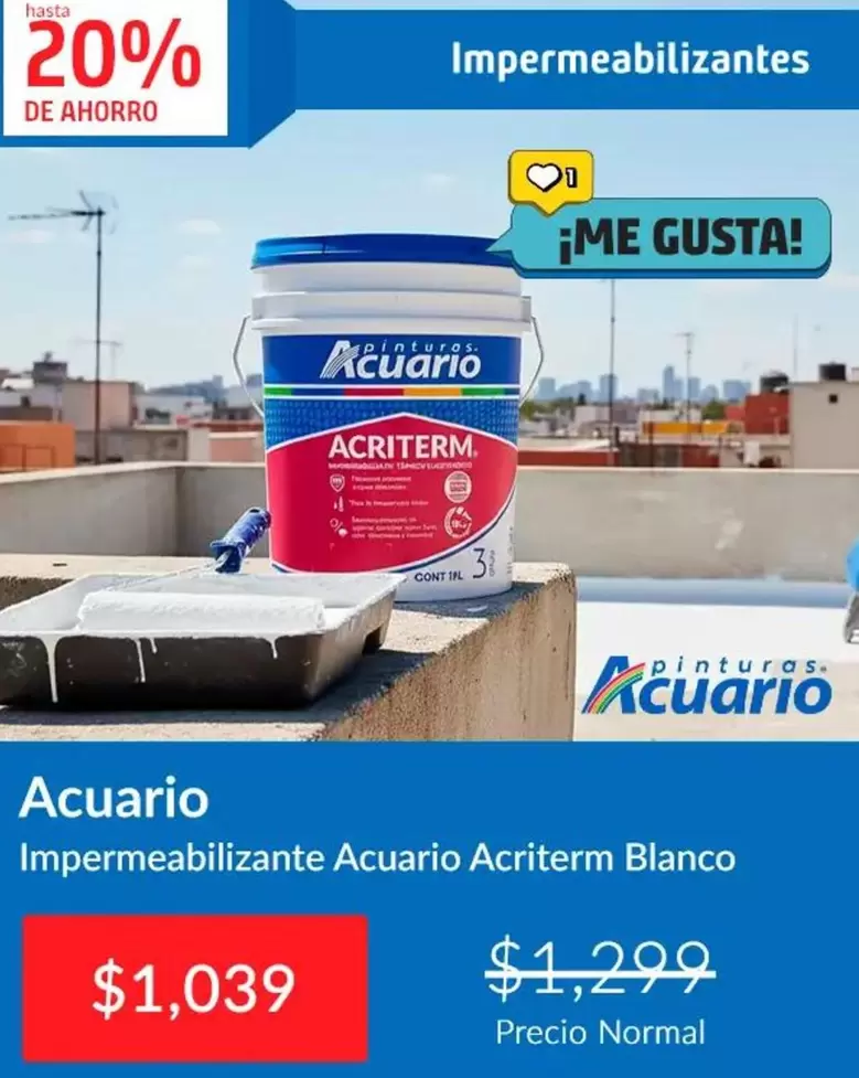 Acuario Impermeabilizante Acuario Acriterm Blanco