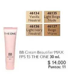 BB Cream Beautifulier MAX FPS 15 the one 30ml