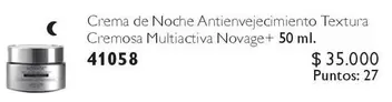 Novage - Crema De Noche Antienvejecimiento Textura Cremosa Multiactiva  + 50 Ml. 41058