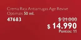 Optimals - Crema Rica Antiarrugas Age Revive  50 Ml. 47683