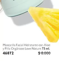 Mascarilla Facial Hidratante Con Aloe Y Pina Orgánicos Love Nature