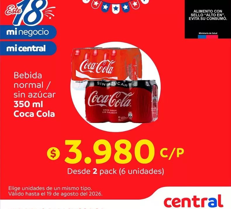 Coca Cola - Bebida Normal / Sin Azúcar