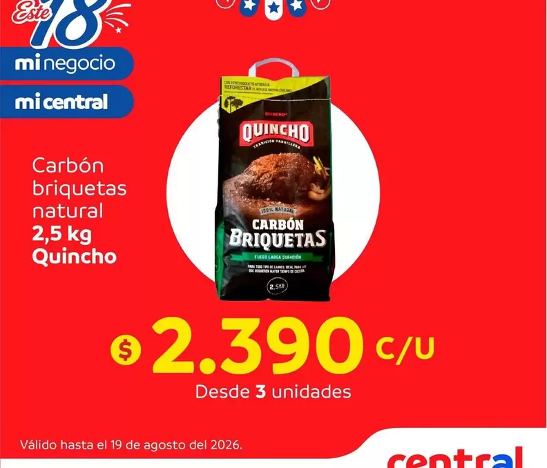 Quincho - Carbón briquetas natural