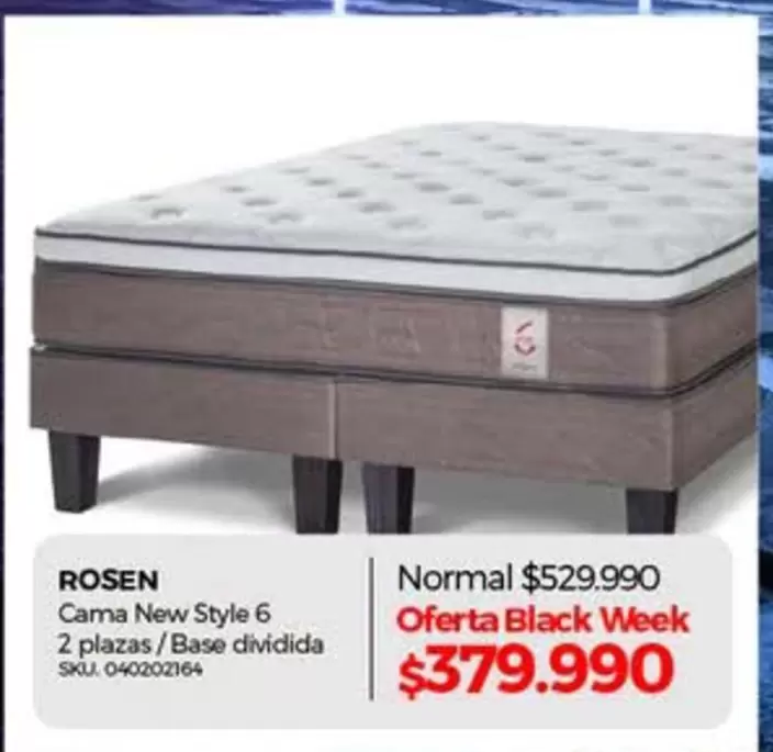 Rosen - Cama New Style 6 2 Plazas / Base Dividida