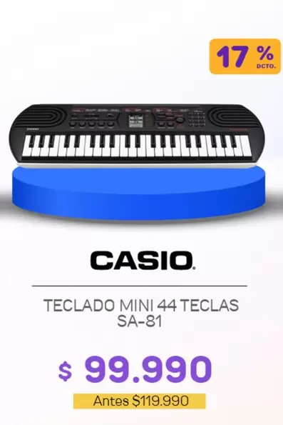 Casio - Teclado Mini 44 Teclas Sa-81