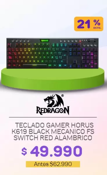 Teclado Gamer Kg19 Black Mecanico Fs Switch Red Almbrico