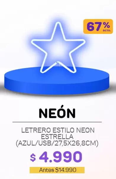 Letrero Estilo Neon Estrella