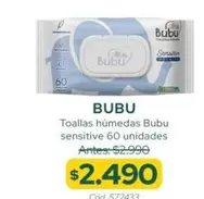 Bubu - Toallas Húmedas Sensitive