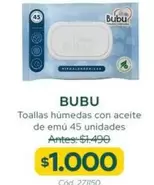 Bubu - Toallas Húmedas Con Aceite De Emu