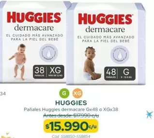Huggies - Panales Humgies Dermacare Gx48 O Xg