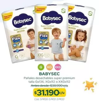 Babysec - Pañales Desechables Super Premium Talla Gx36