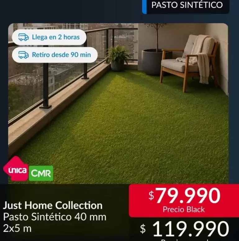 Just Home Collection Pasto Sintético 40 Mm 2x5 M
