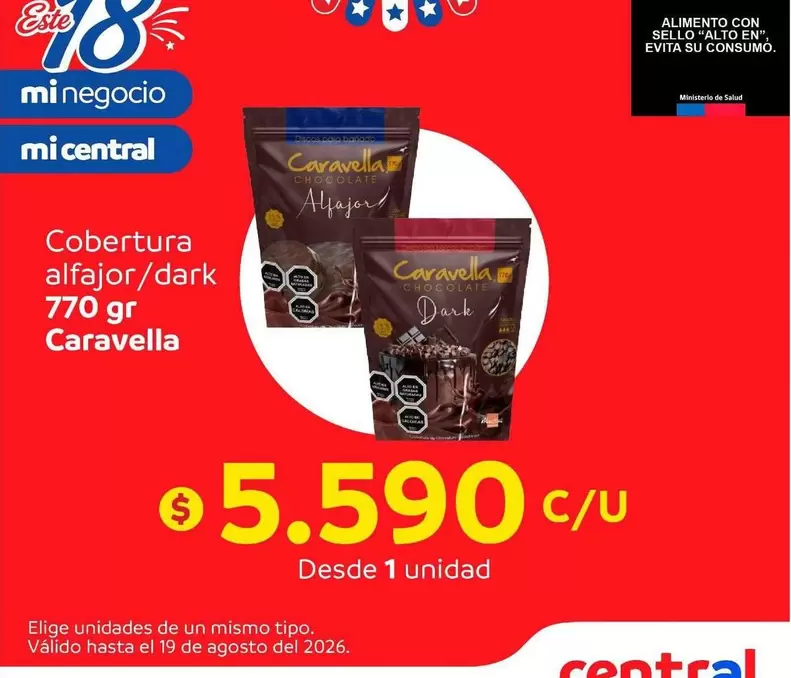 Cobertura Alfajor/dark