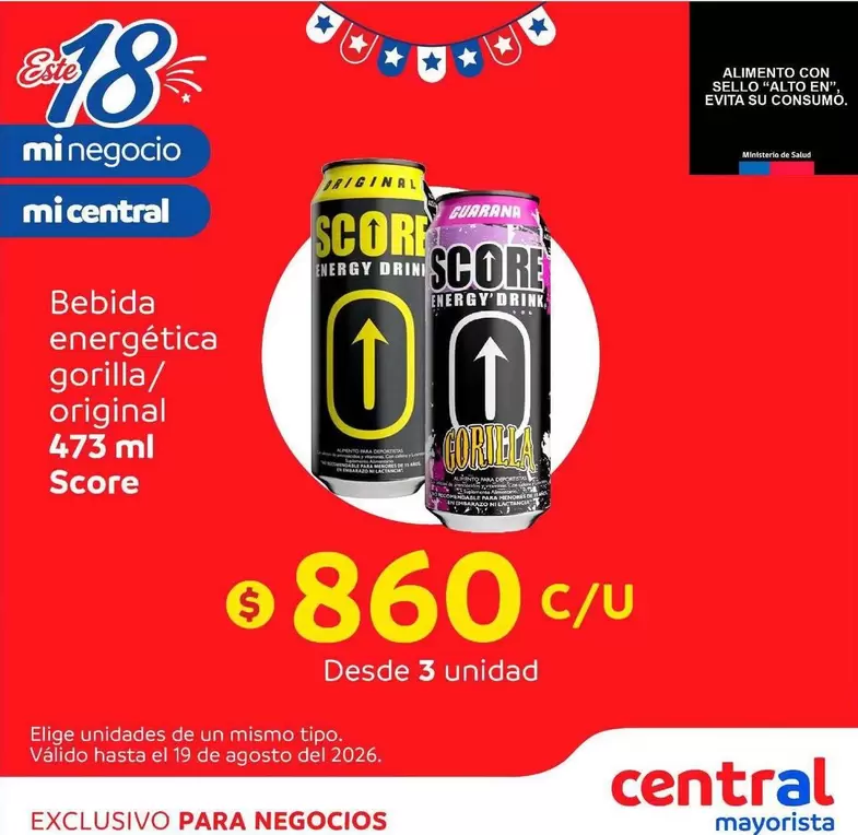 Score - Bebida Energética Gorilla/ Original