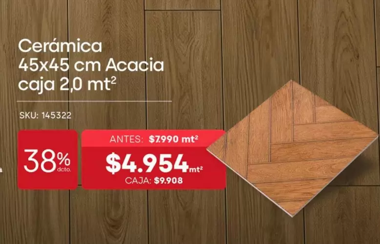 Cerámica 45x45 Cm Acacia Caja