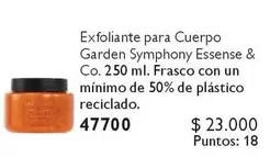 Exfoliante Para Cuerpo Garden Symphony Essense & Co. Frasco Con Un Minimo De 50% De Plastico Reciclado. 47700