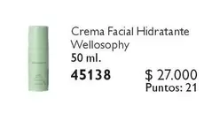 Crema Facial Hidratante Wellosophy