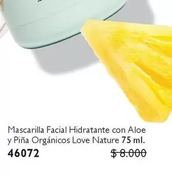 Mascarilla Facial Hidratante Con Aloe Y Pina Orgánicos Love Nature