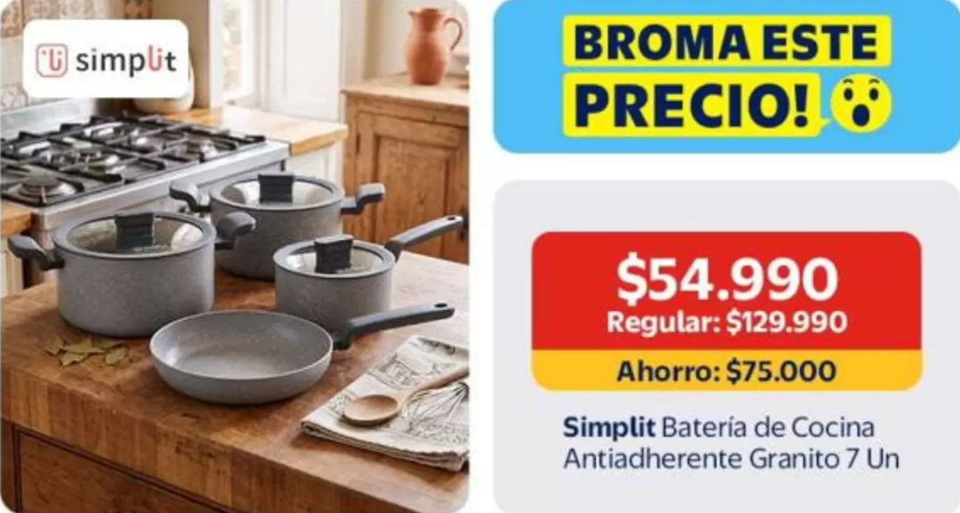 Bateria De Cocina Antiadherente Granito 7 Un