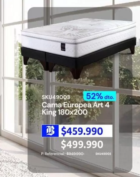 king - Cama Europea Art 4 King 180x200