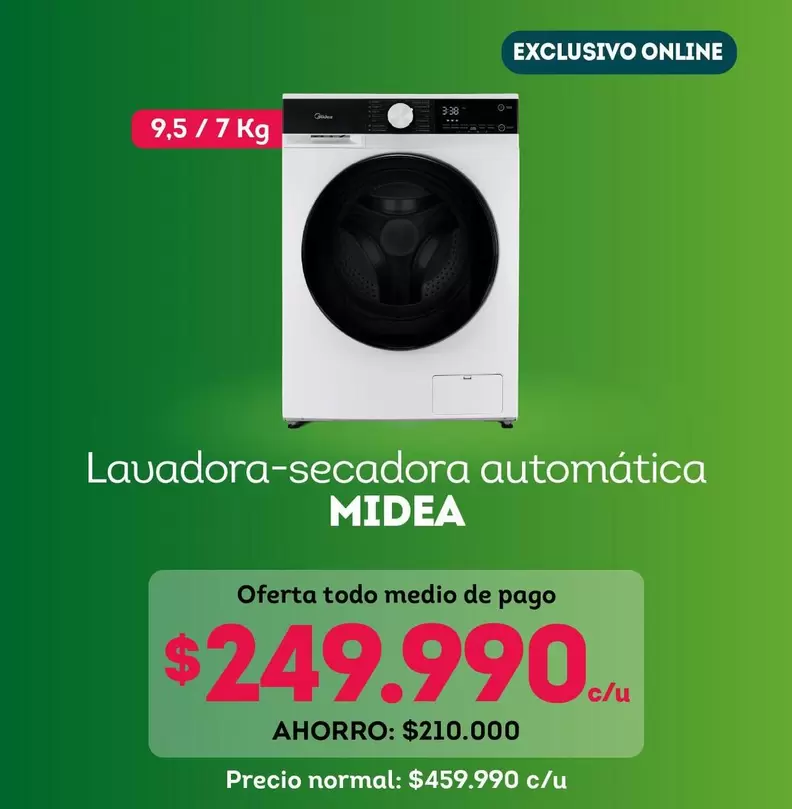 Midea - Lavadora-secadora Automatica