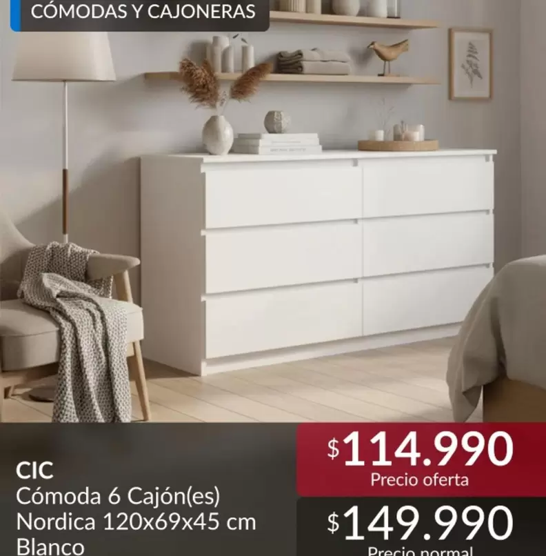 Cic - Comoda 6 Cajones Nordica