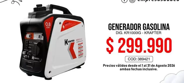 Krafter - Generador Gasolina